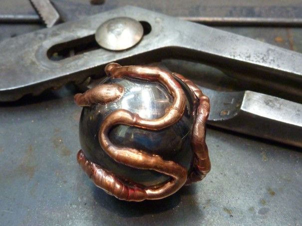 Pocket sculpture, flamingsteel.com, roy mackey, steel art, steel sculpture, live work studios, Vancovuer art